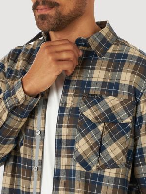 wrangler thermal lined flannel shirt