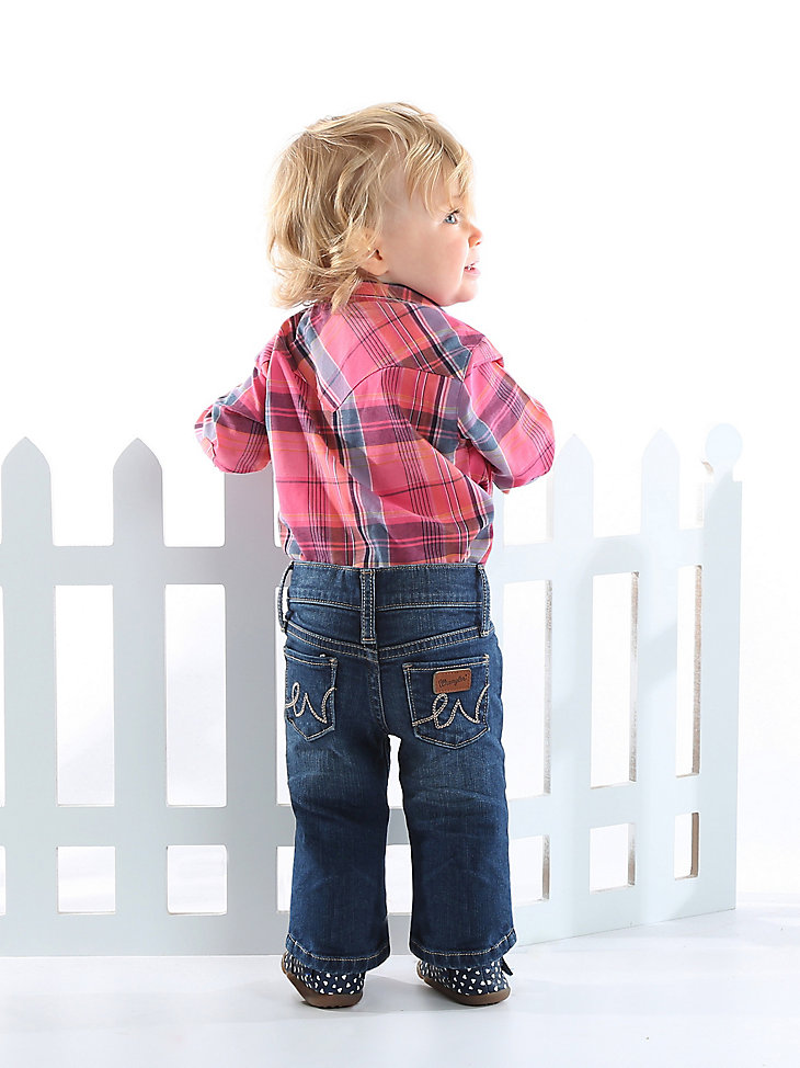 Pqj555d-Inf Wrangler Infant-Girls Preschool Dark Bootcut Jeans 