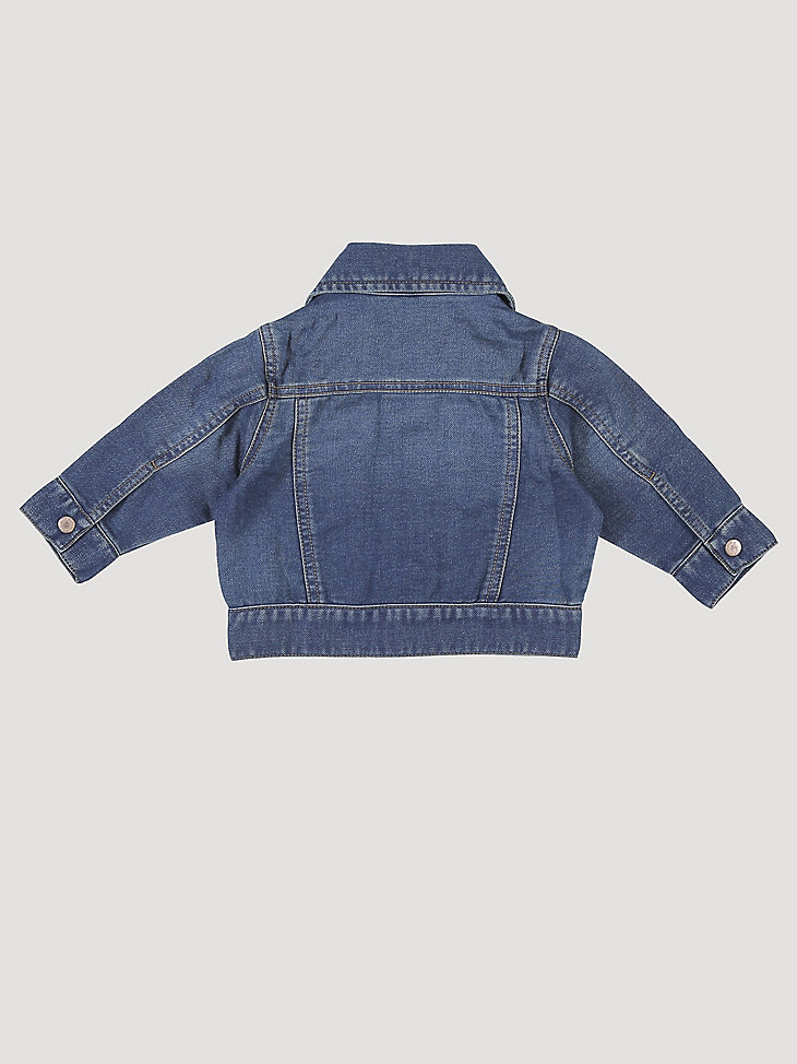 Baby Boy Long Sleeve Classic Denim Jacket in Dark Blue alternative view