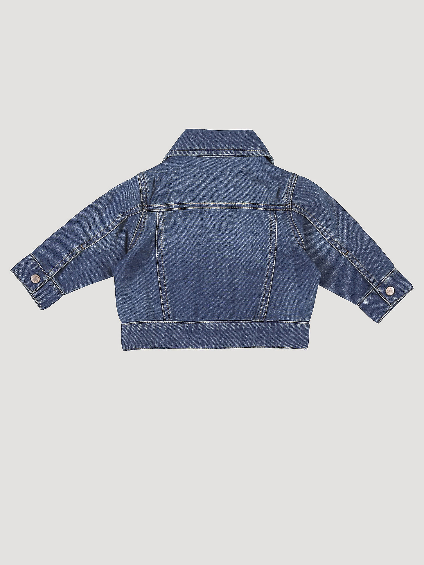Baby Boy Long Sleeve Classic Denim Jacket in Dark Blue alternative view 1