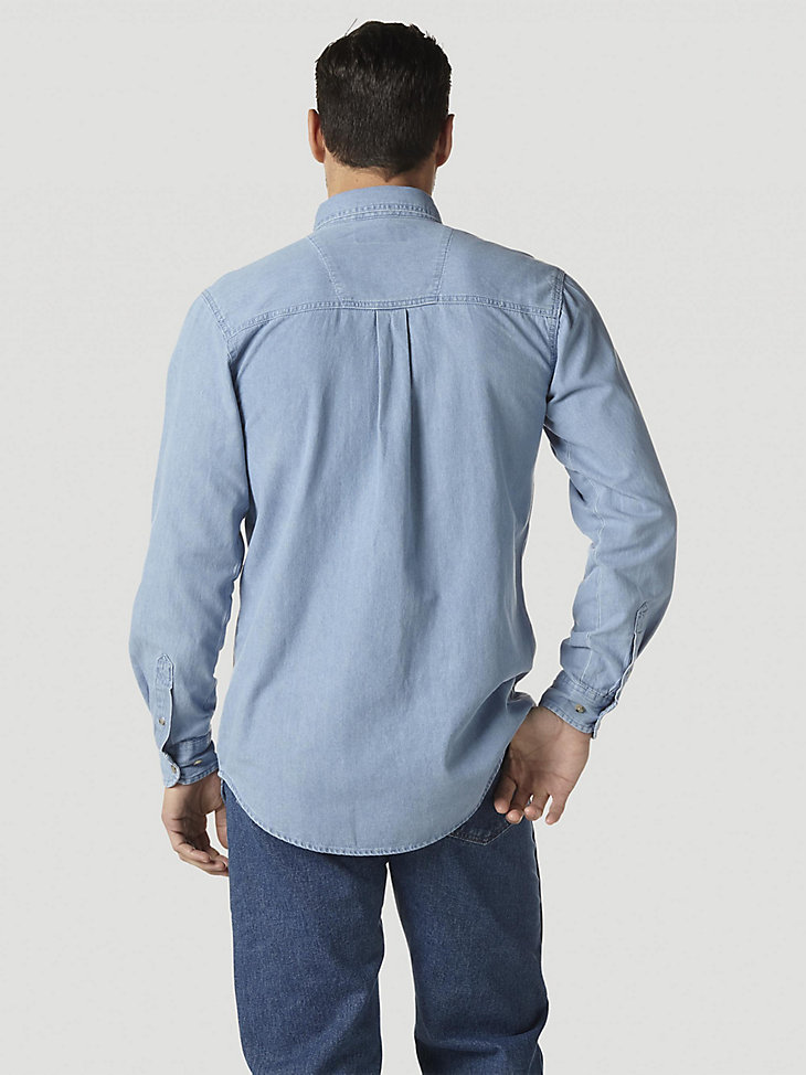 Wrangler Rugged Wear® Denim Basic Shirt in Stonewash alternative view 2
