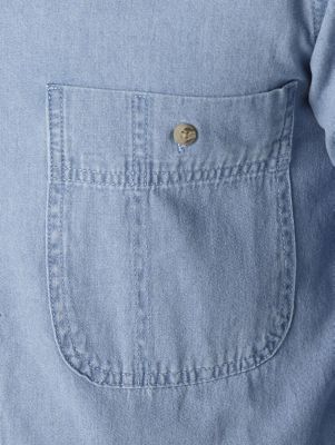 Wrangler Rugged Wear® Denim Basic Shirt in Stonewash