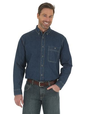 Wrangler Rugged Wear® Denim Basic Shirt | Mens Shirts by Wrangler®