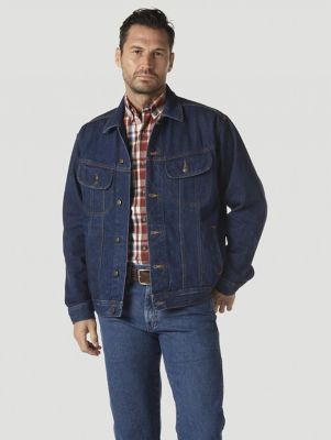 Men's Tall Denim Trucker Jacket in Raw Indigo 2XL / Extra Tall / Raw Indigo