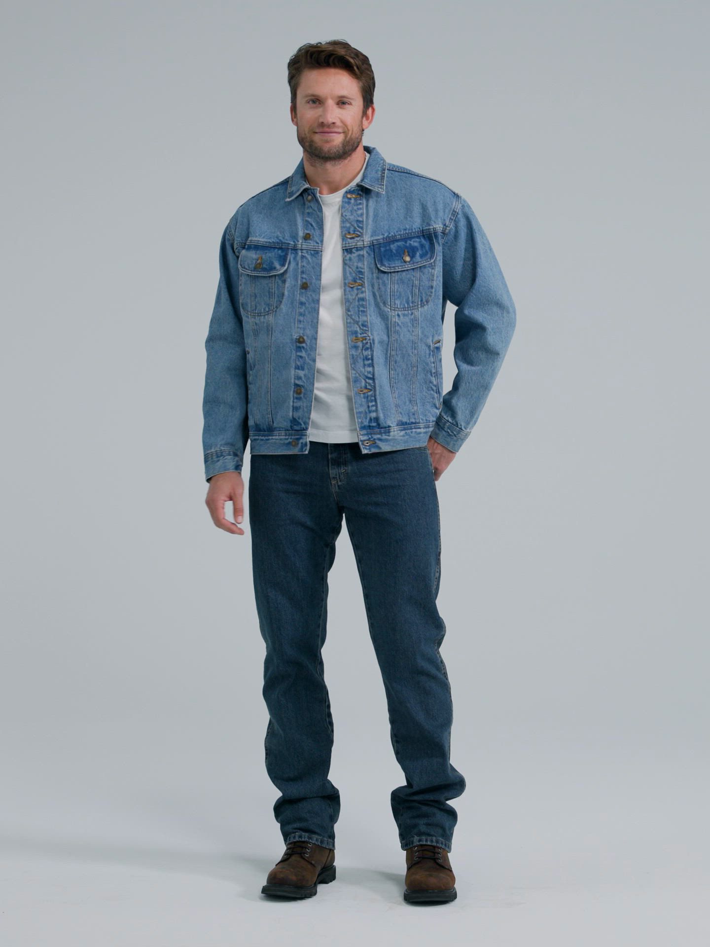 Мужская куртка Wrangler Rugged Wear® Denim Jacket, цвет: Состаренный индиго — фото 3