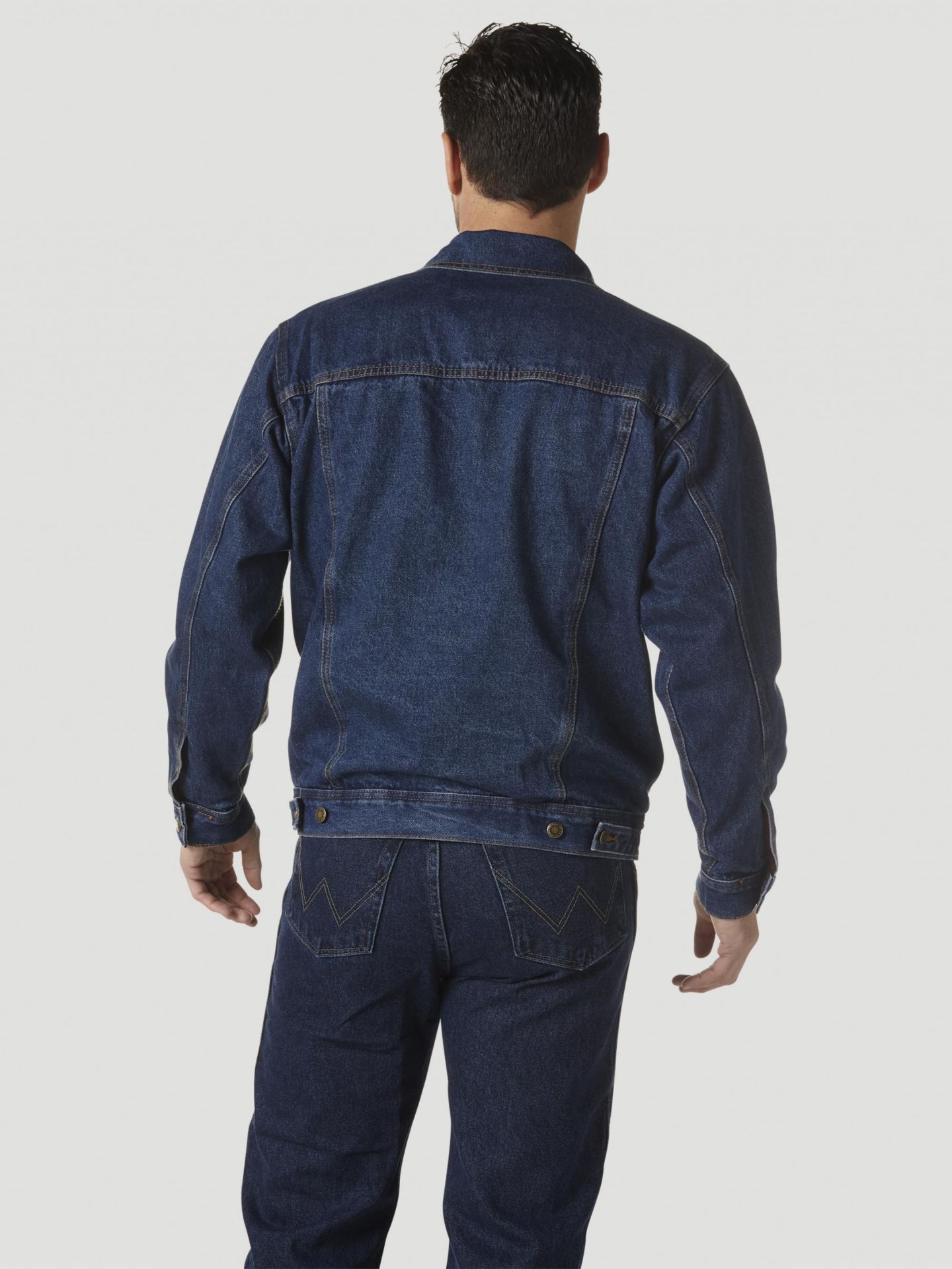 Мужская куртка Wrangler Rugged Wear® Flannel Lined Denim, цвет: Состаренный тёмно-синий — фото 2