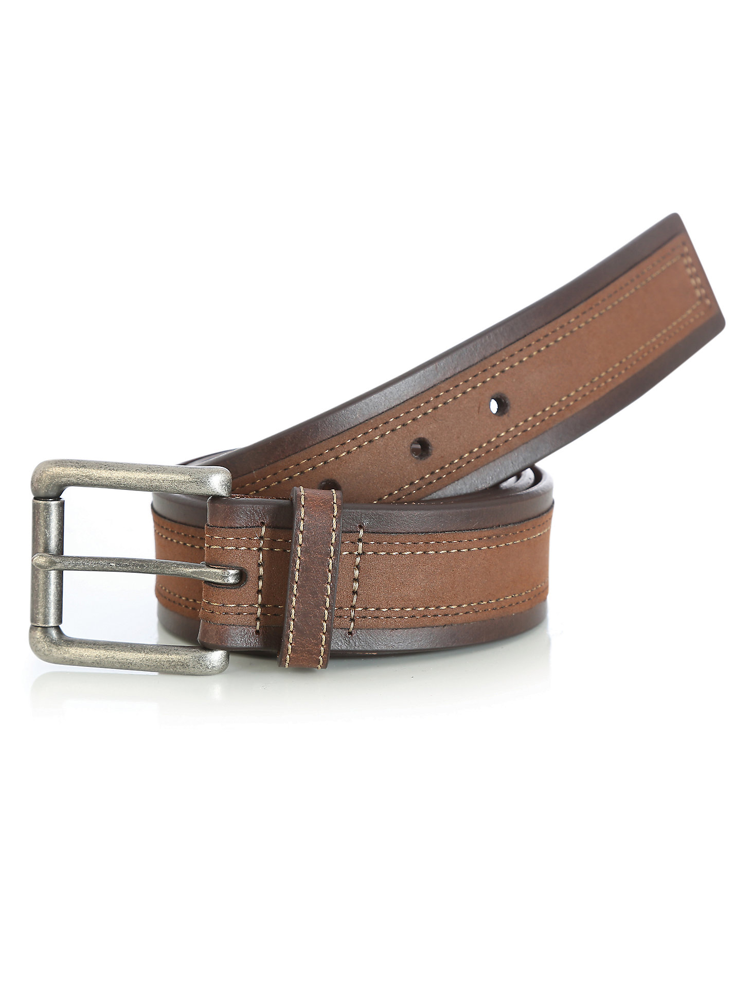 Men’s Wrangler Rugged Wear® Suede Overlay Belt in Brown main view