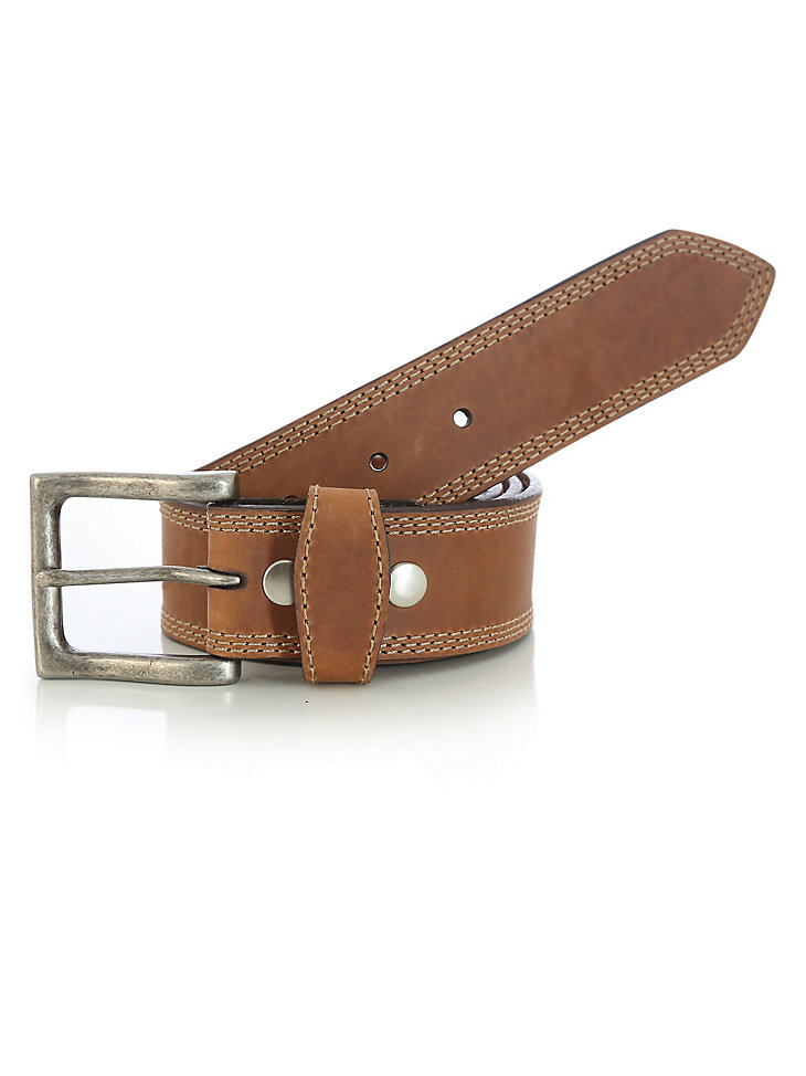 Wrangler Rugged Wear® Belt with Triple Needle Stitch detail in Tan main view