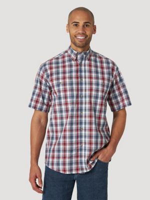 Wrangler Rugged Wear® Short Sleeve Easy Care Plaid Button-Down Shirt ...