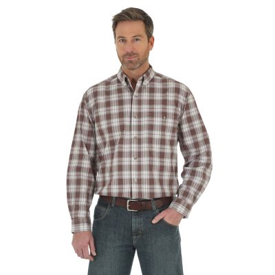 Download Men's Wrangler Rugged Wear® Long Sleeve Button Down Blue ...