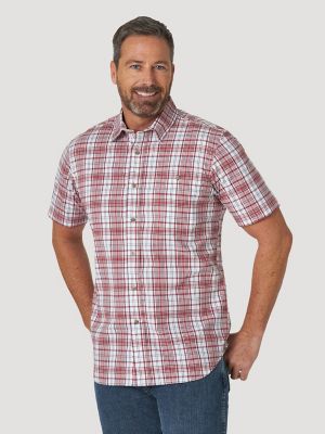 Wrangler Rugged Wear® Short Sleeve Performance Plaid Button-Down Shirt ...