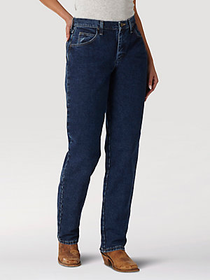 Bnwt Authentic Women's Wrangler Lucy Stretch Jeans Comfort Fit Straight Leg Blue 