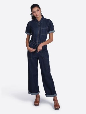 Women's Short Sleeve Zip Front Denim Coverall Womens Jeans by Wrangler®