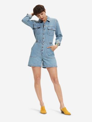 black denim playsuit