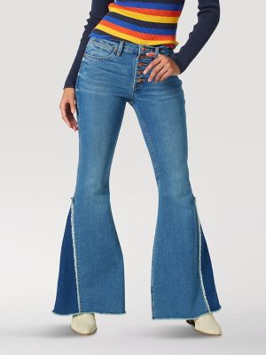 high rise button fly jeans