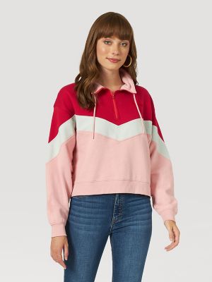 Women's Cut & Sew Quarter Zip Sweatshirt Womens Shirts by Wrangler®