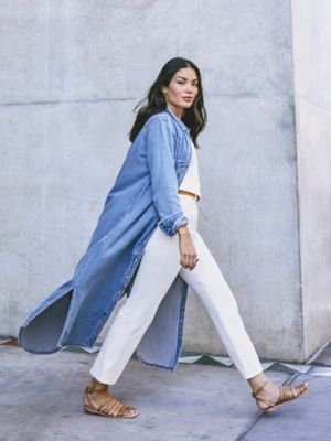 denim maxi shirt dress