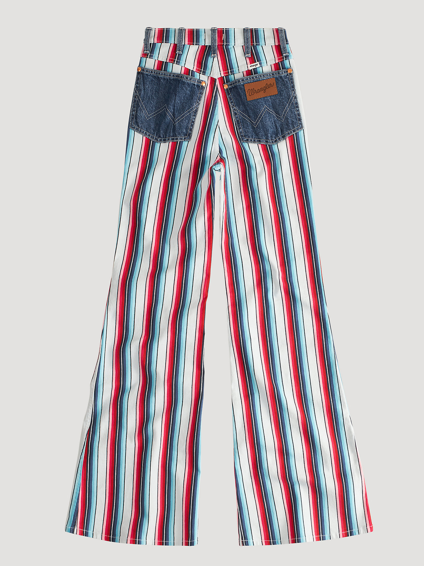 Women's Wrangler® Striped Wanderer 622 High Rise Flare Jean in Rainbow Stripe alternative view 10
