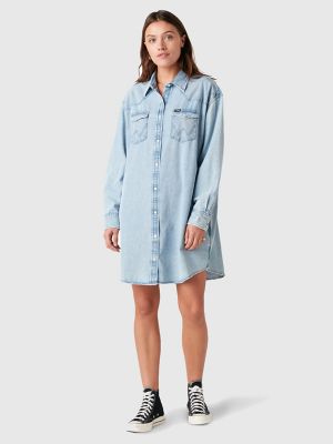 wrangler denim shirt dress