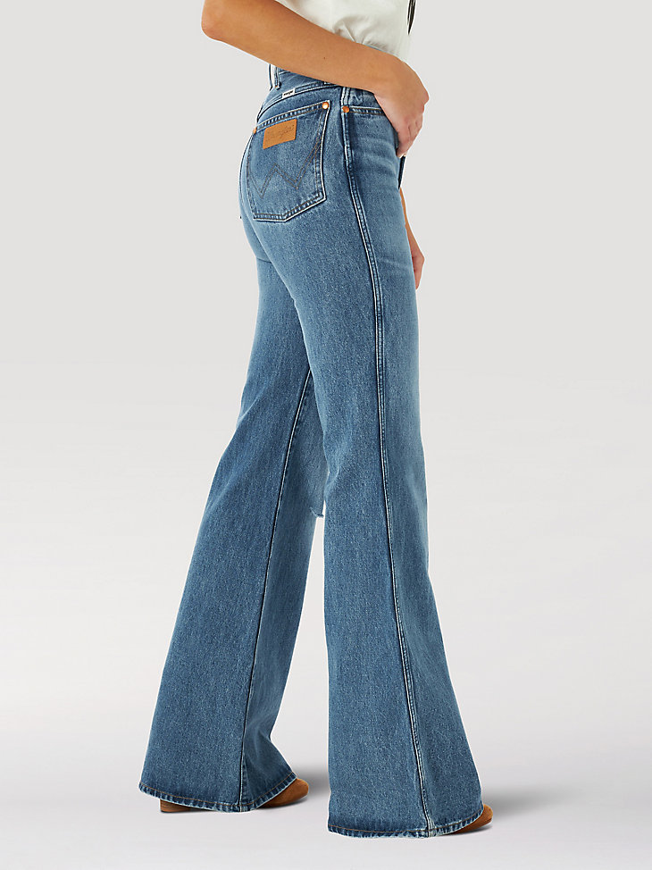 Women's Wrangler® Wanderer 622 High Rise Flare Jean in Retro Mid Damaged alternative view 2