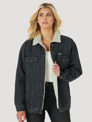 Wrangler Sherpa Jacket Giacca in Jeans Donna 