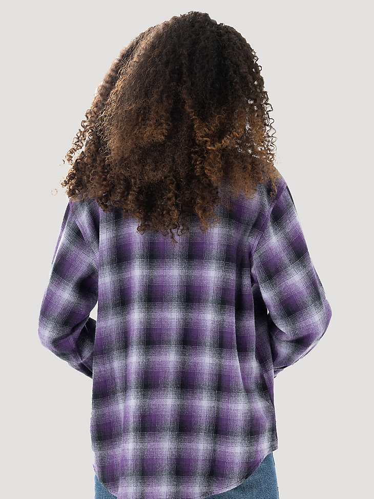 Women's Wrangler® Plaid Overshirt in Petunia Purple alternative view