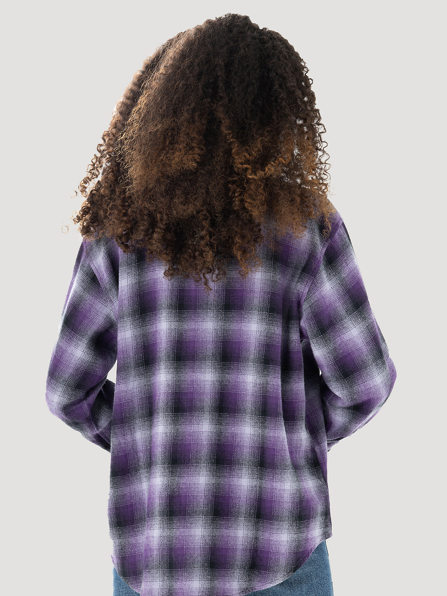 Women's Wrangler® Plaid Overshirt in Petunia Purple alternative view 1