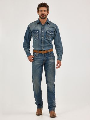 Wrangler Vaqueros elásticos azules auténticos ajustados para mujer W28kxr44p