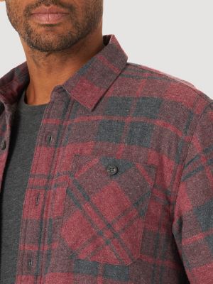 Wrangler Men's Authentics Long Sleeve Flannel Shirt Jacket