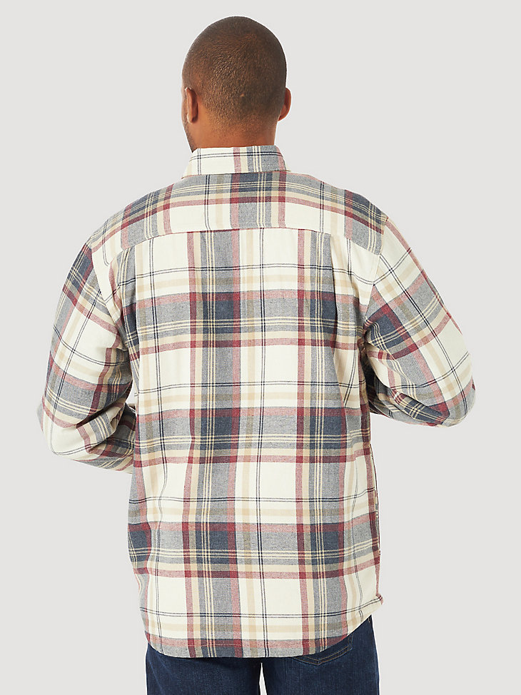 Men's Wrangler® Authentics Sherpa Lined Flannel Shirt in Twill Heather alternative view