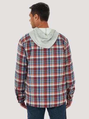 Hoodies for Men Men's Long Sleeve Hoodie Jacket Plaid Button Down Flannel  Shirts Sweatshirts