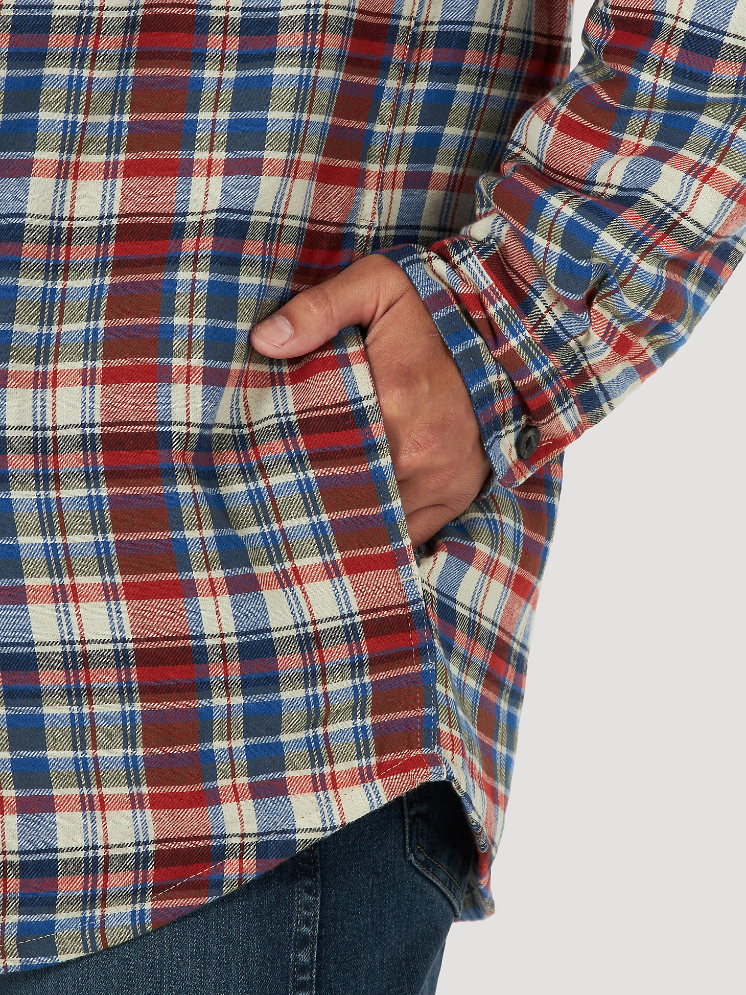 Men's Wrangler® Authentics Quilted Flannel Shirt Jacket | Men's 