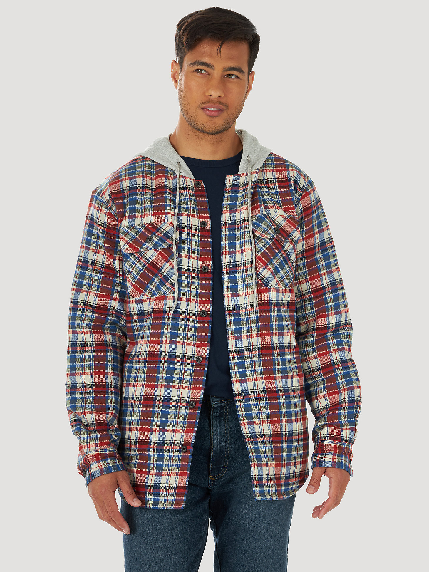 Arriba 83+ imagen wrangler quilted flannel jacket with hood