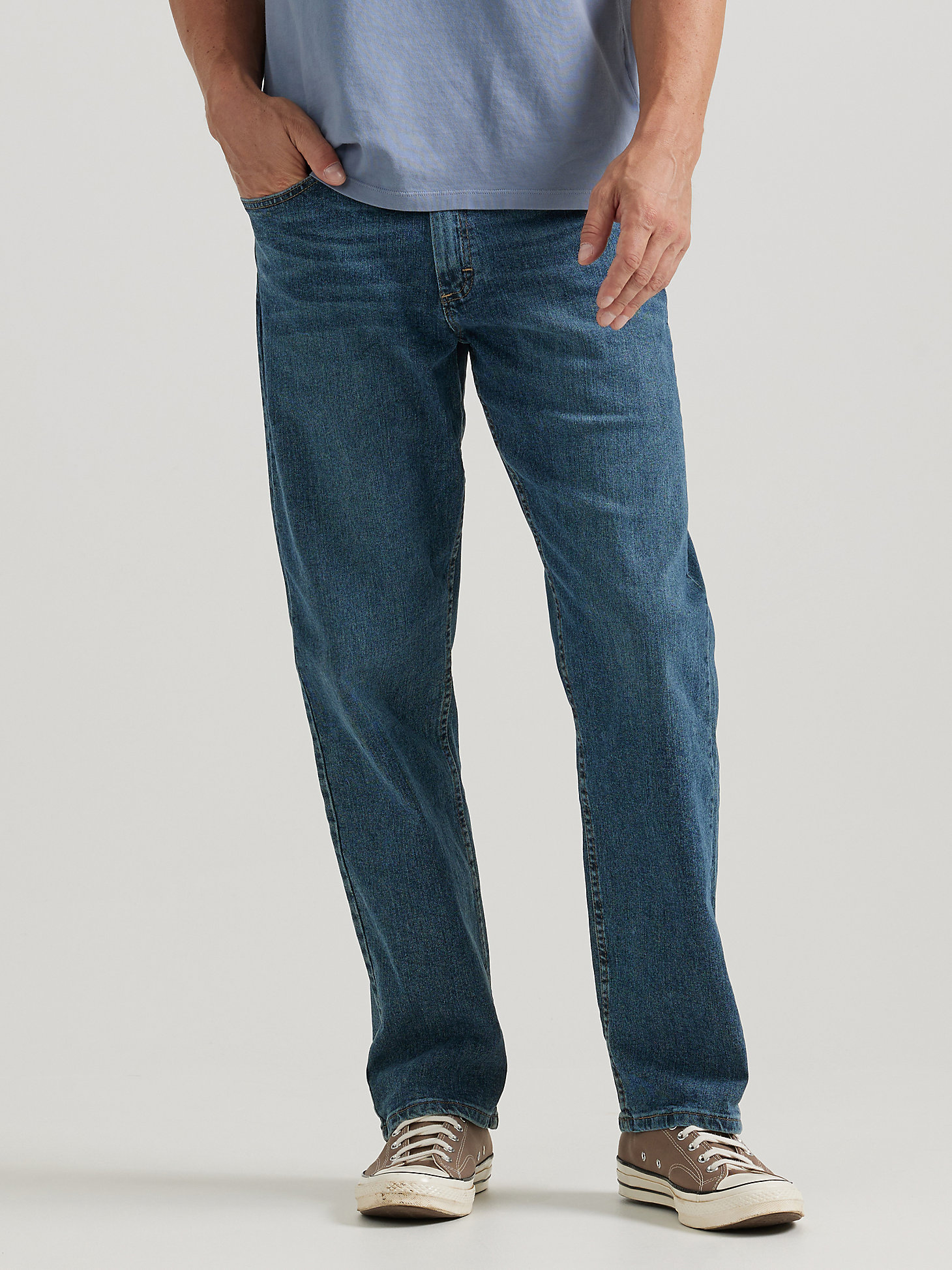 Mens Cotton Jeans Relaxed Fit Jean Pant Authentics Mens Classic Jeans Pants Trousers Blue 