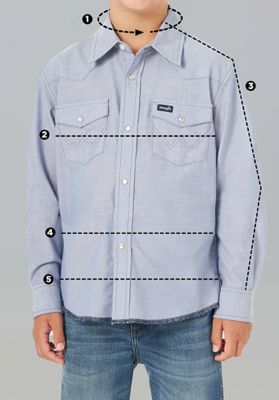 short sleeve shirt with button and collar sizing chart table