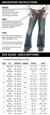 girls jean sizes