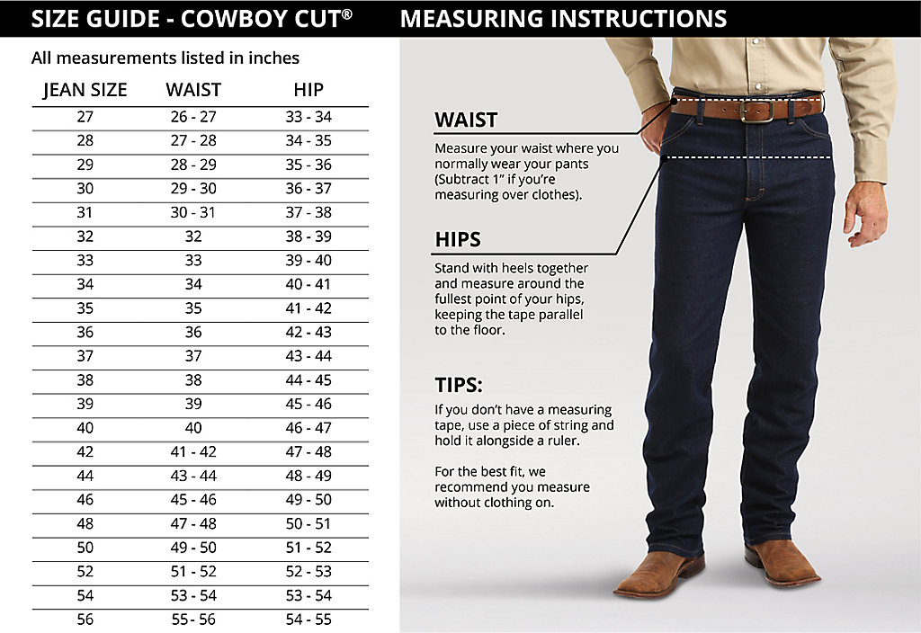 Size Chart Men's Pants