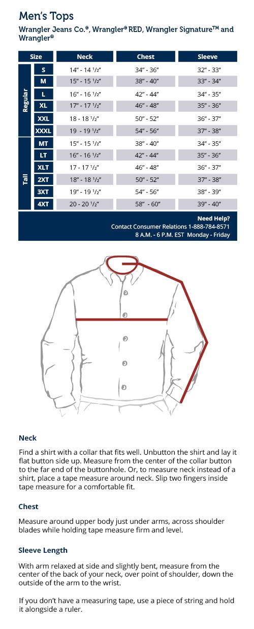 Wrangler store jeans measurements