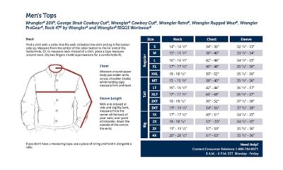 Descubrir 80+ imagen wrangler shirt size chart Ecover.mx