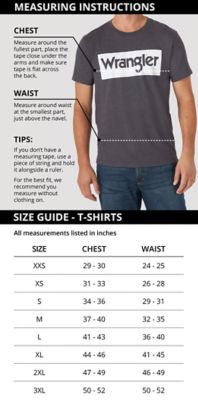 Descubrir 80+ imagen wrangler shirt size chart Ecover.mx