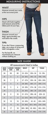 Lee Jeans Size Chart Women's