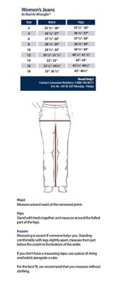 jean waist size 2