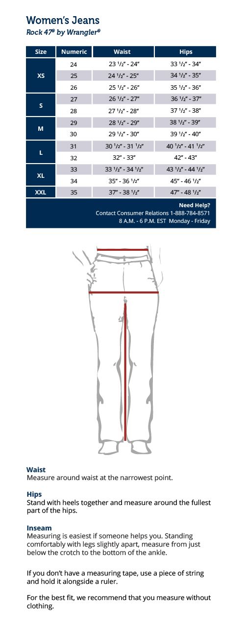 Wrangler Size Guides – Diamond H Saddlery & Country Clothing