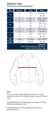womens shirt size measurements