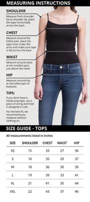 size jeans in inches