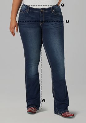 Women/junior jeans and bottoms sizing chart.