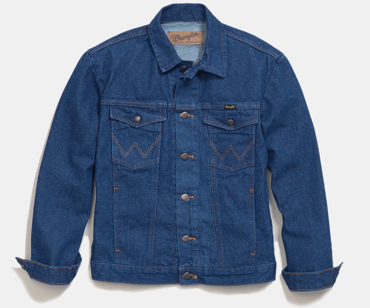 Vintage Wrangler Mens 40 Denim Trucker Jacket Blue Jean Distressed Faded USA