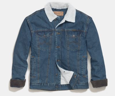 wrangler men's sherpa lined jean jacket
